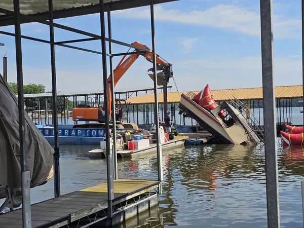 Boat recovery and removal at a dock