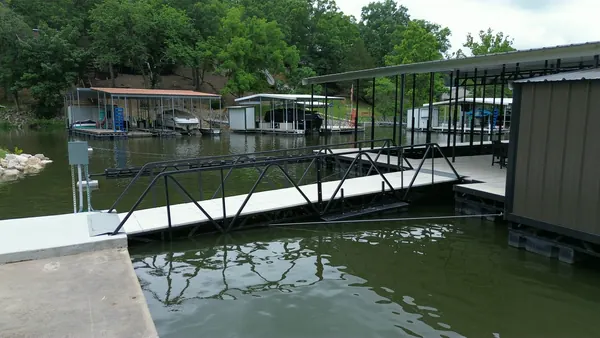 Dock and gangway running out from the shoreline