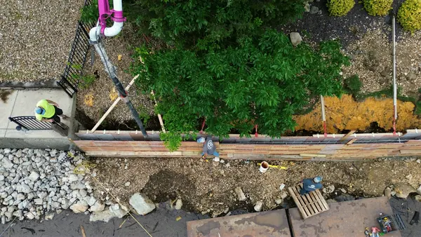 Shoreline stabilization work in progress